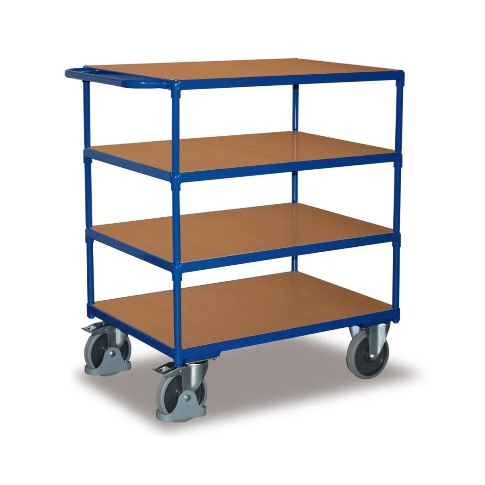 "Chariot lourd 500 kg avec 4 plateaux Type L + EasySTOP image"