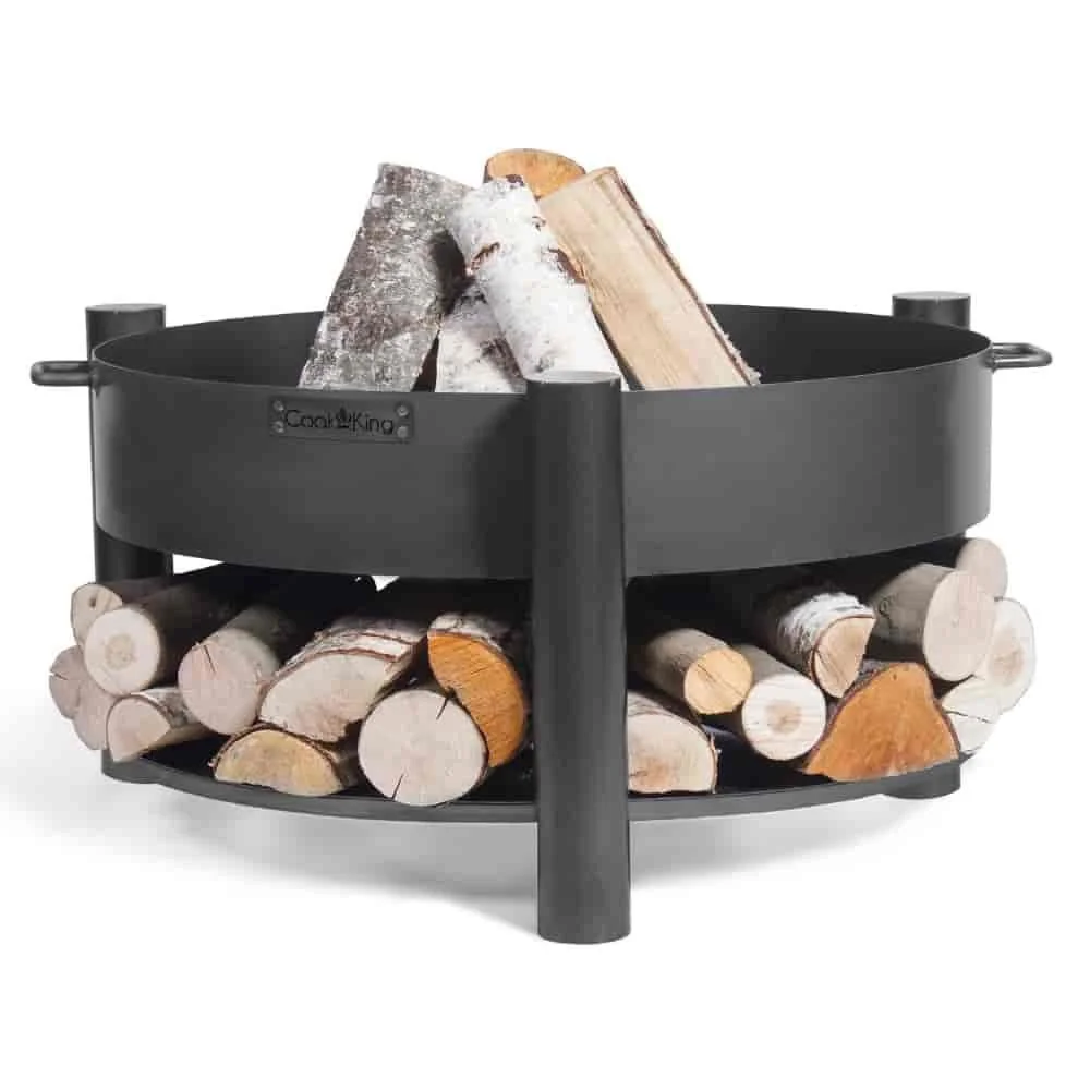 "Brasero de Jardin en Acier 80cm avec Compartiment à Bois image"