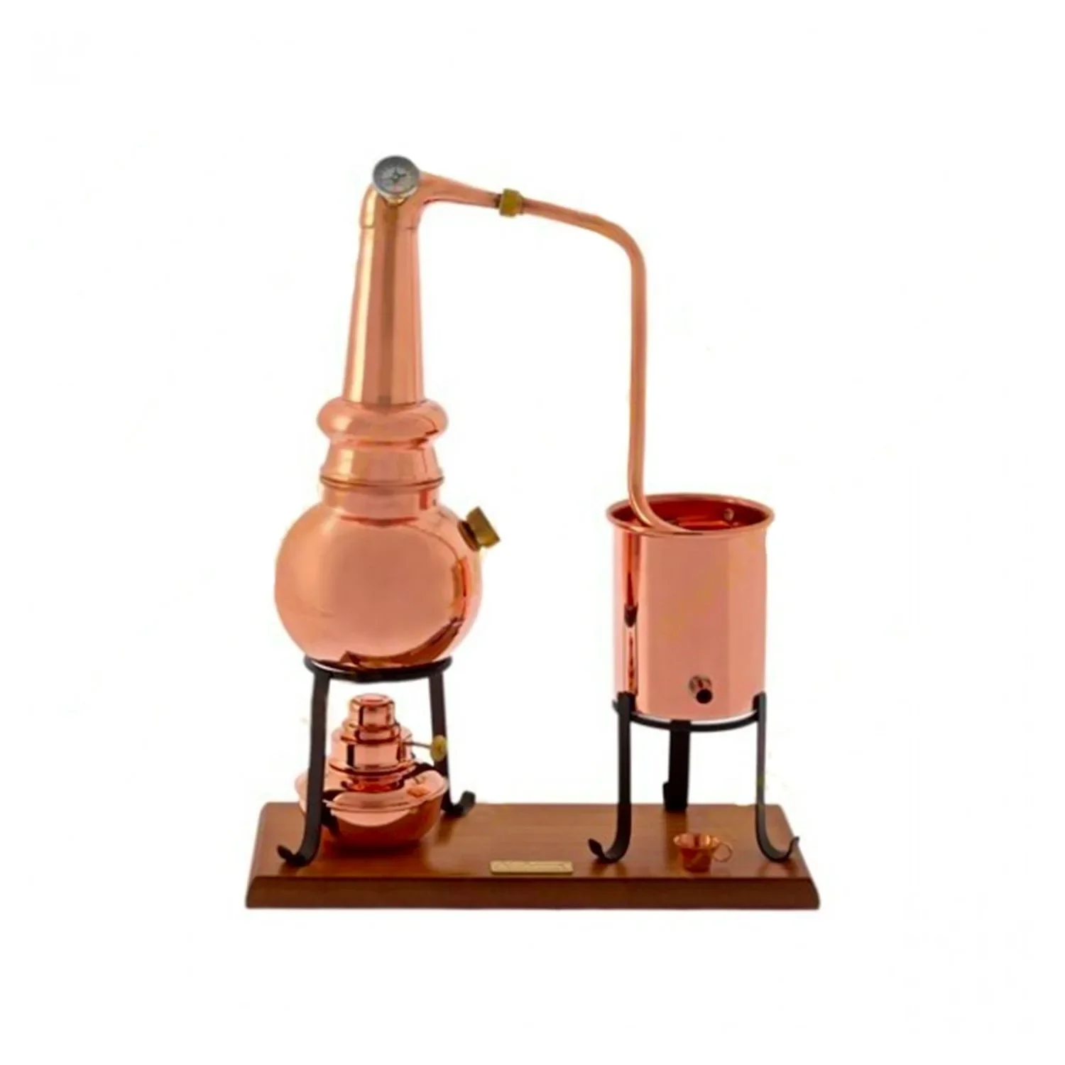 "Alambic, Distillateur, Appareil distillation - Whisky type premium, avec brûleur à alcool et thermomètre, 0,7 litres image"