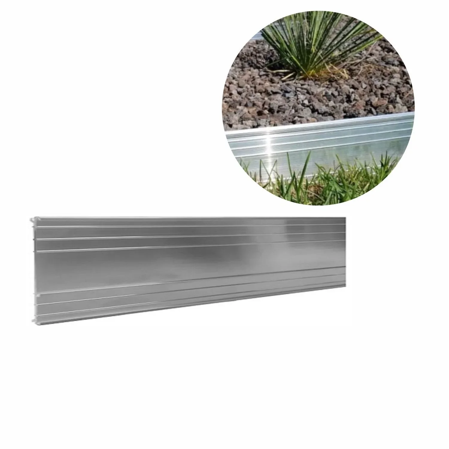 "Bordure de Jardin en aluminium ultra solide 10cm x 100cm | Bordure Jardin | Bordure jardin metal, couleur: non coloré image"