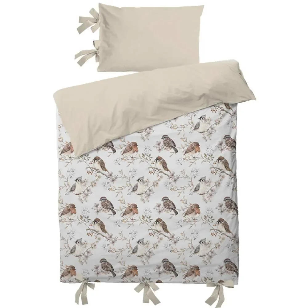 Dekornik becquet linge de lit oiseaux 100 x 135