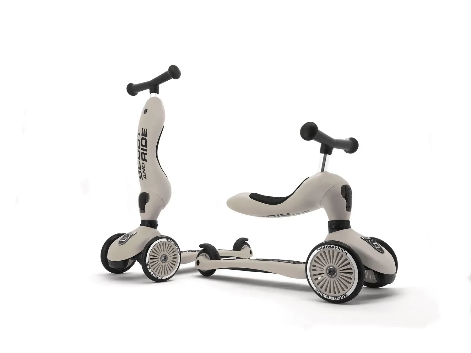 "Scoot & Ride Highwaykick 1, 2in1 Kickbike, Trottinette, Couleur: Cendre image"