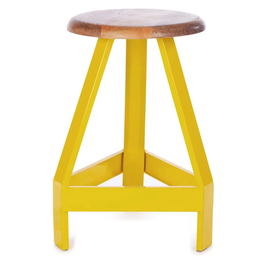 Kidsdepot Tabouret métal bois jaune