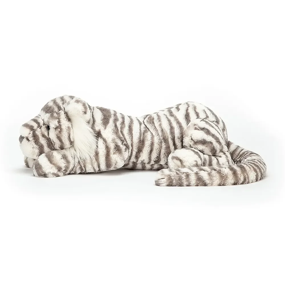 "Jellycat Peluche - Sacha Snow Tiger, Taille: Vraiment grand - H23 X L74 CM image"
