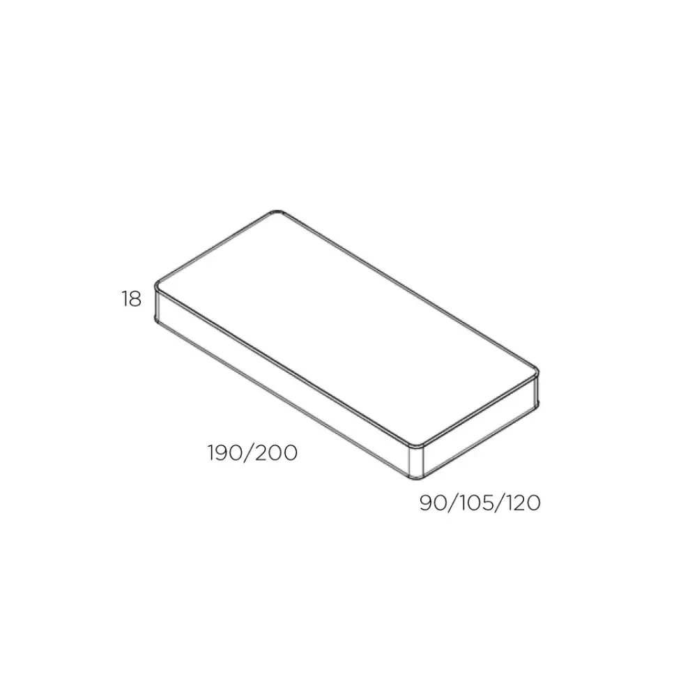 Muba Bespoke Matelas hauteur 18 cm, Taille: 105 x 200 cm