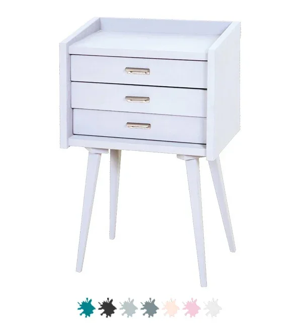 "Laurette Table de nuit Meuble de rangement Le Chevet des Secrets, Couleur: blanc image"