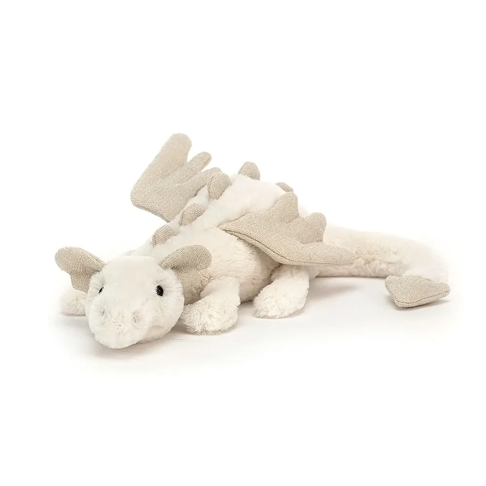 Jellycat Peluche - Snow Dragon, Taille: Petit - H8 X L30 CM