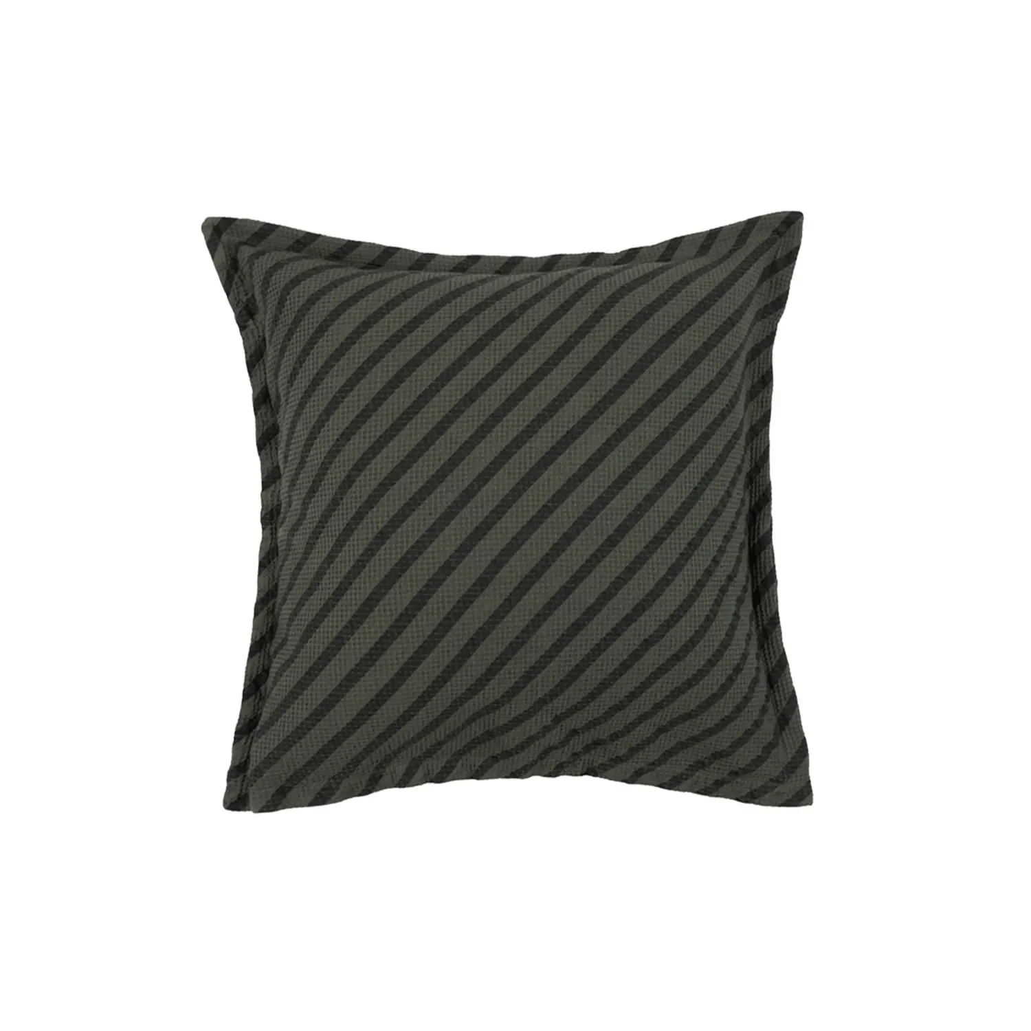 "Nobodinoz LANDSCAPE Coussin - motif gaufré, 45 x 45 cm, couleur: Rayures Vétiver image"
