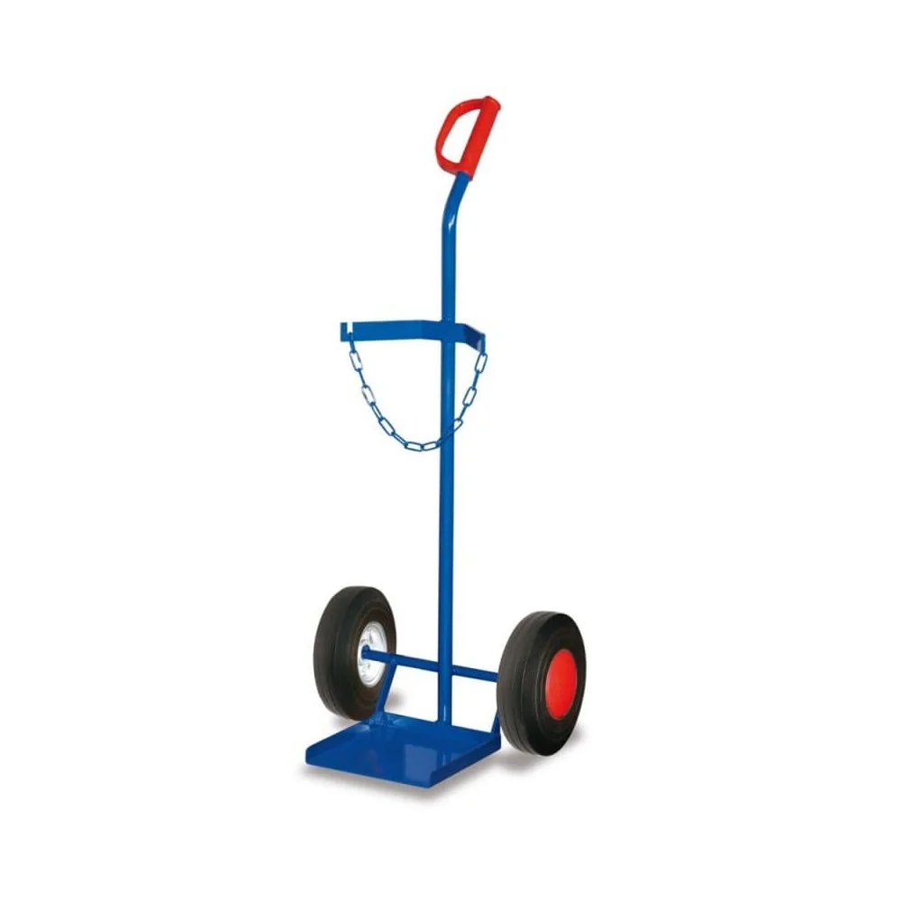 "Chariot en acier pour 1 bouteille d'acier de 40-50l Pneus pneumatiques 465 x 445 x 1185 mm image"