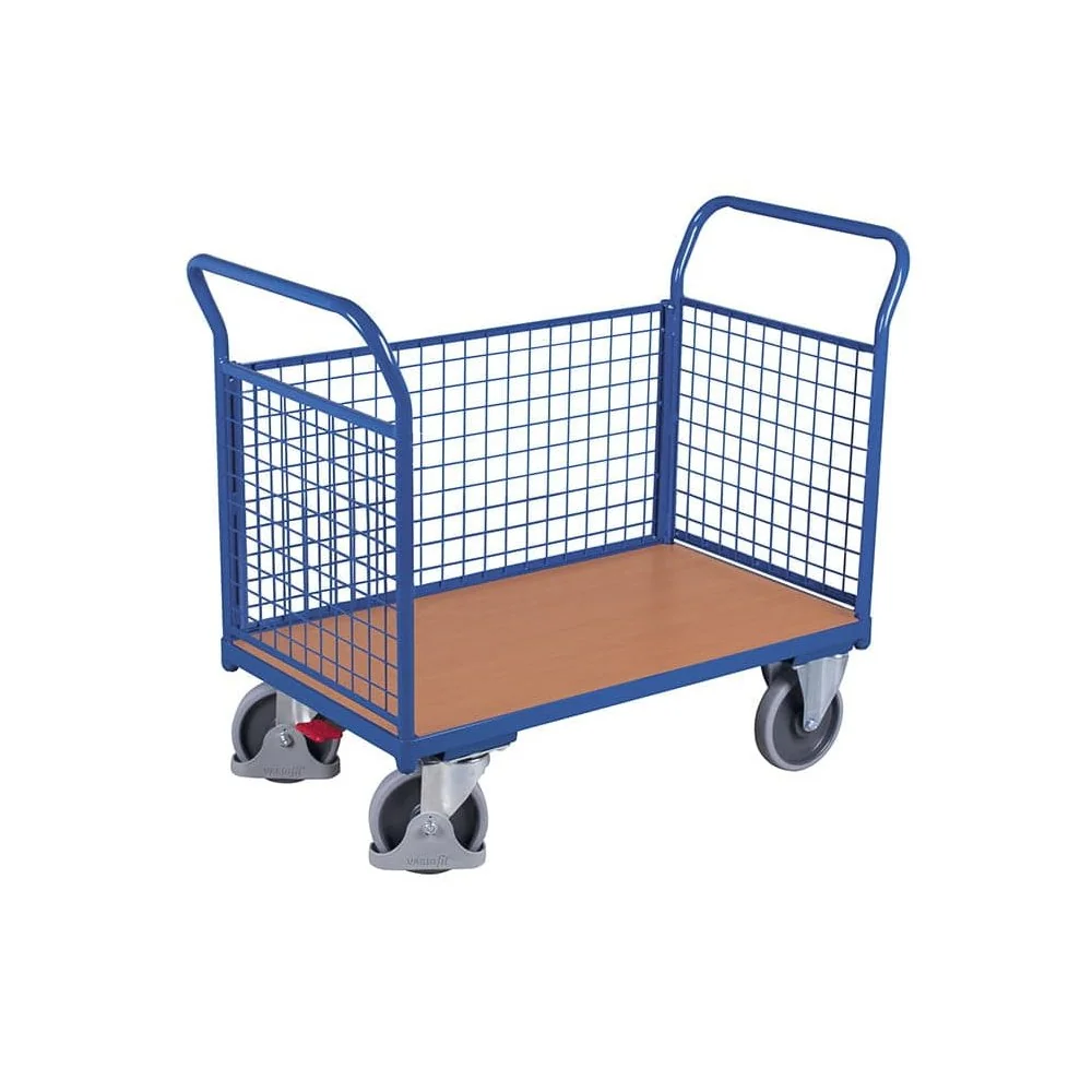 "Chariot Grillagé 3 Parois 500 kg EasySTOP - Robuste et Mobile image"