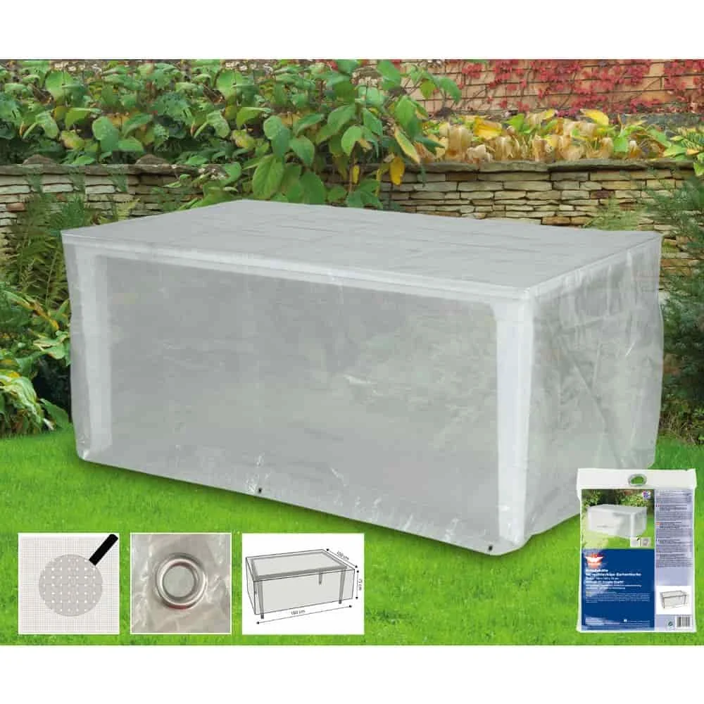 "Housse de Protection Table de Jardin Rectangulaire Transparente 180x100x75cm image"