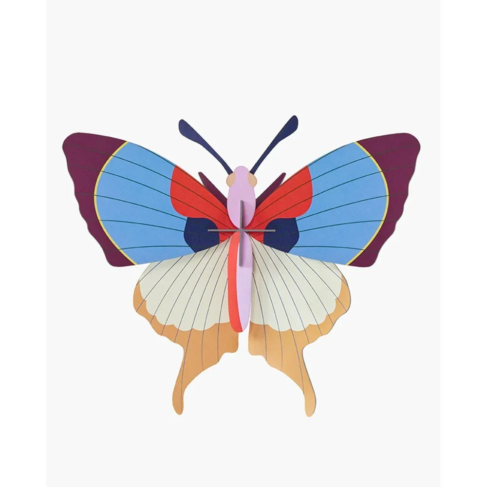 studio ROOF 3D papillon bleu carton