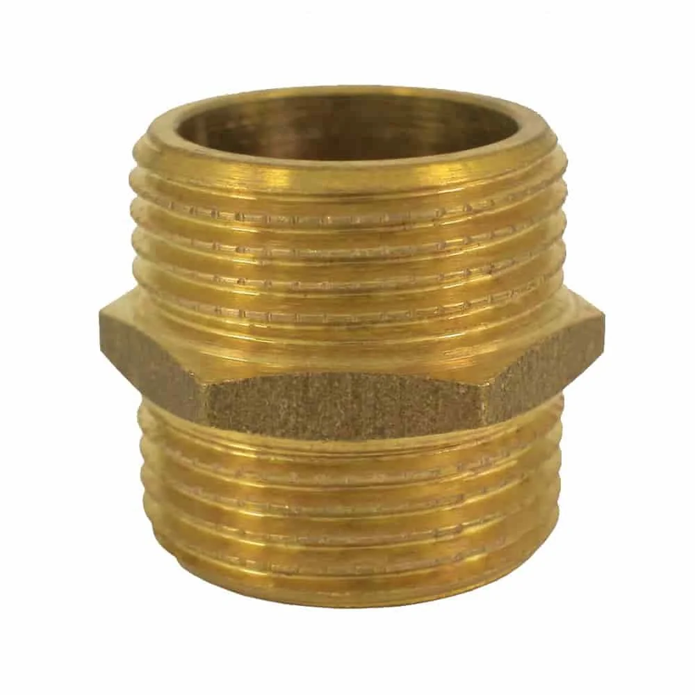 "Raccord laiton, mamelon double laiton, raccord fileté 1" AG x 1" AG, plomberie chauffage image"