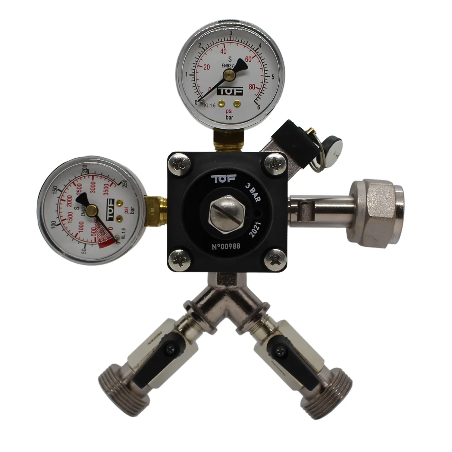 "Reducteur de pression, régulateur de pression, détendeur - CO2 pour Tireuse a biere, 2-ligne, 3bar image"