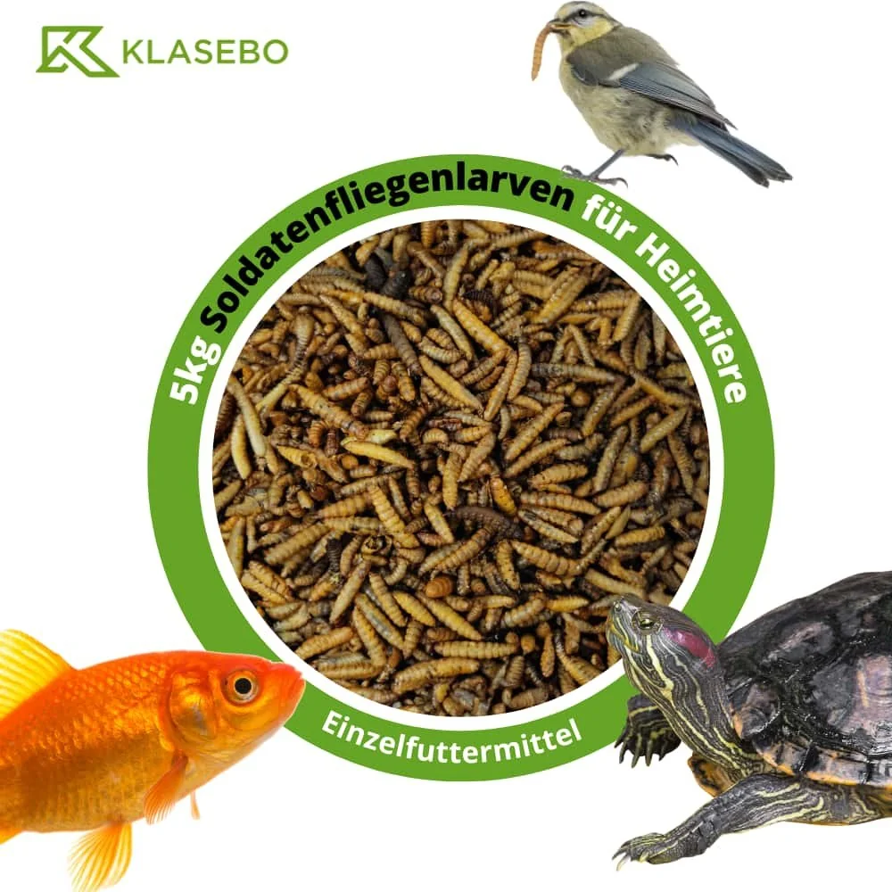 "Larves de mouches soldat séchées, 5 kg, 28,5 litres, nourriture insectes terrarium image"
