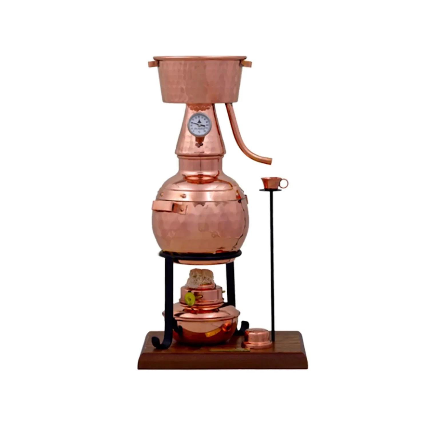 "Alambic, Distillateur, Appareil distillation - Alquitara Premium, avec brûleur à alcool et thermomètre, 0,7 litres image"
