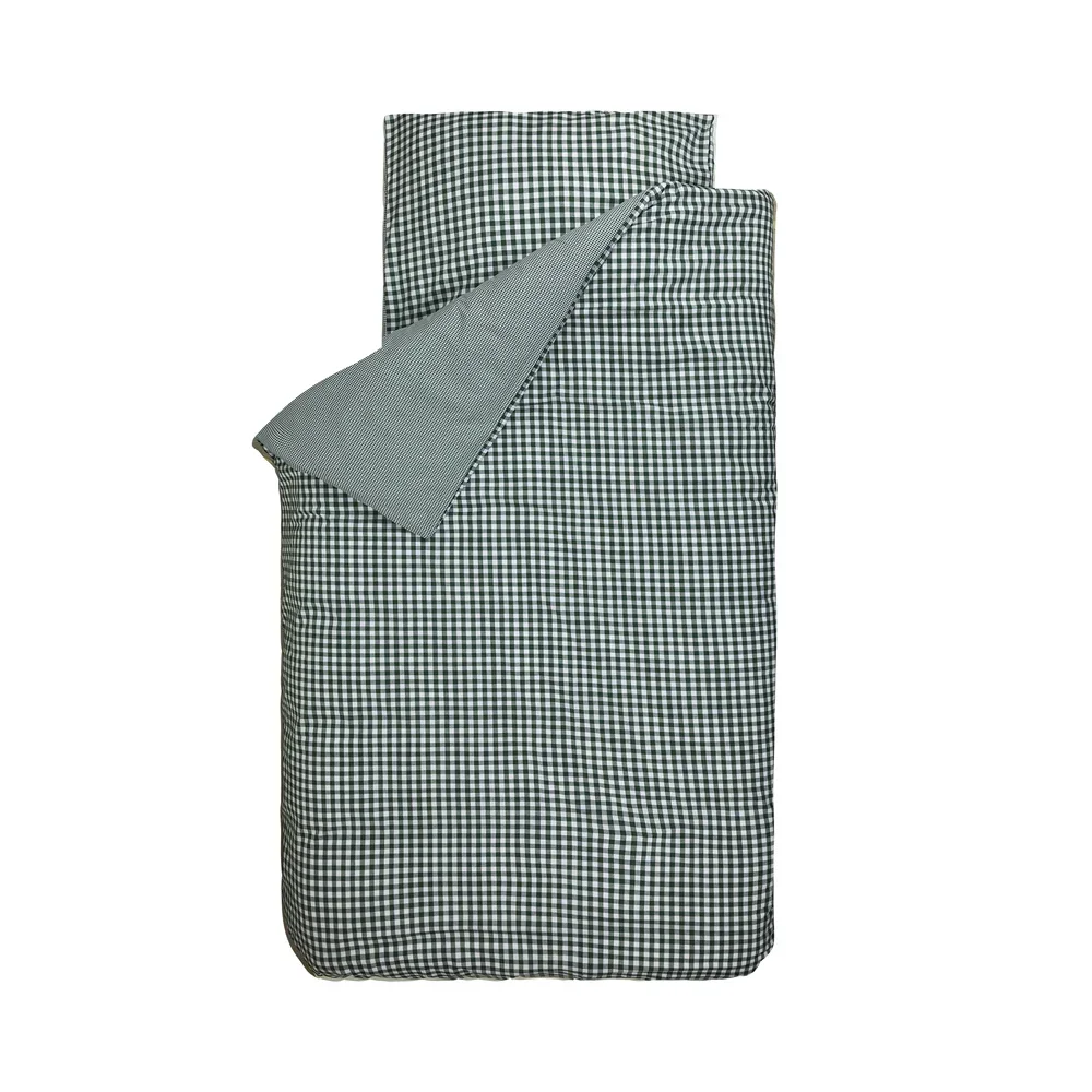Bink becquet linge de lit BB carreau vert foncé 100 x 135