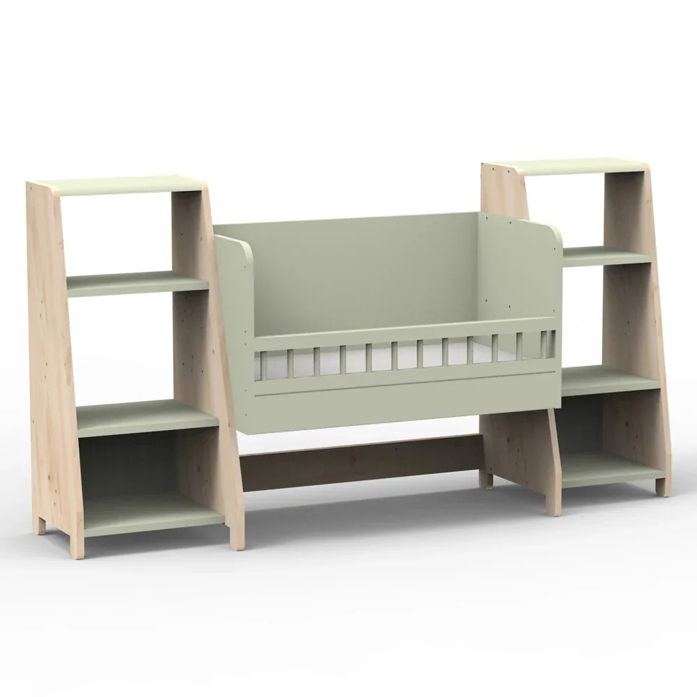 Mathy by Bols Asymetry Beistellbett mit 2 Regalen