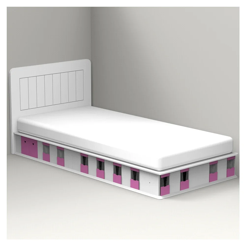 "Mathy by Bols BOXES Lit enfant 1 côté écurie rose 90 x 190 image"