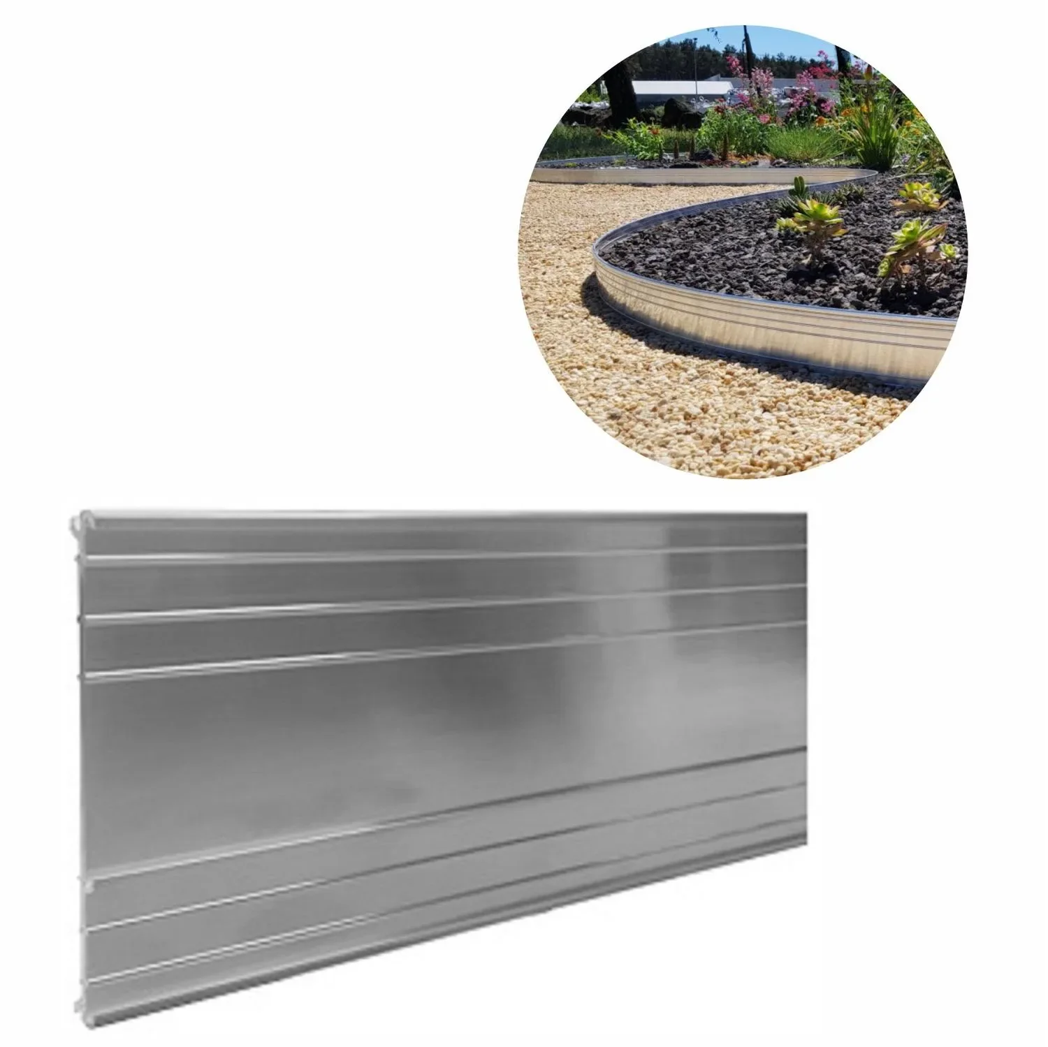 "Bordure de Jardin en aluminium ultra solide 24cm x 100cm | Bordure Jardin | Bordures de Jardin image"