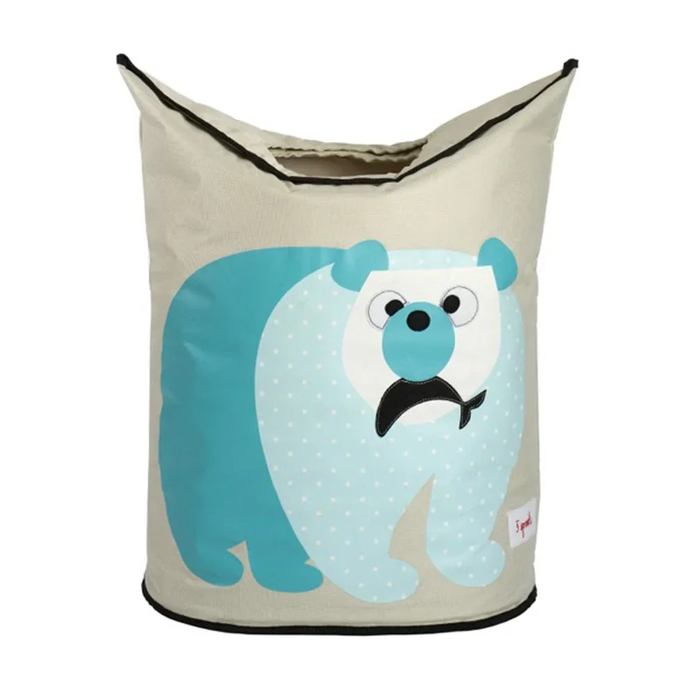 3 Sprouts Panier à linge Ours polaire