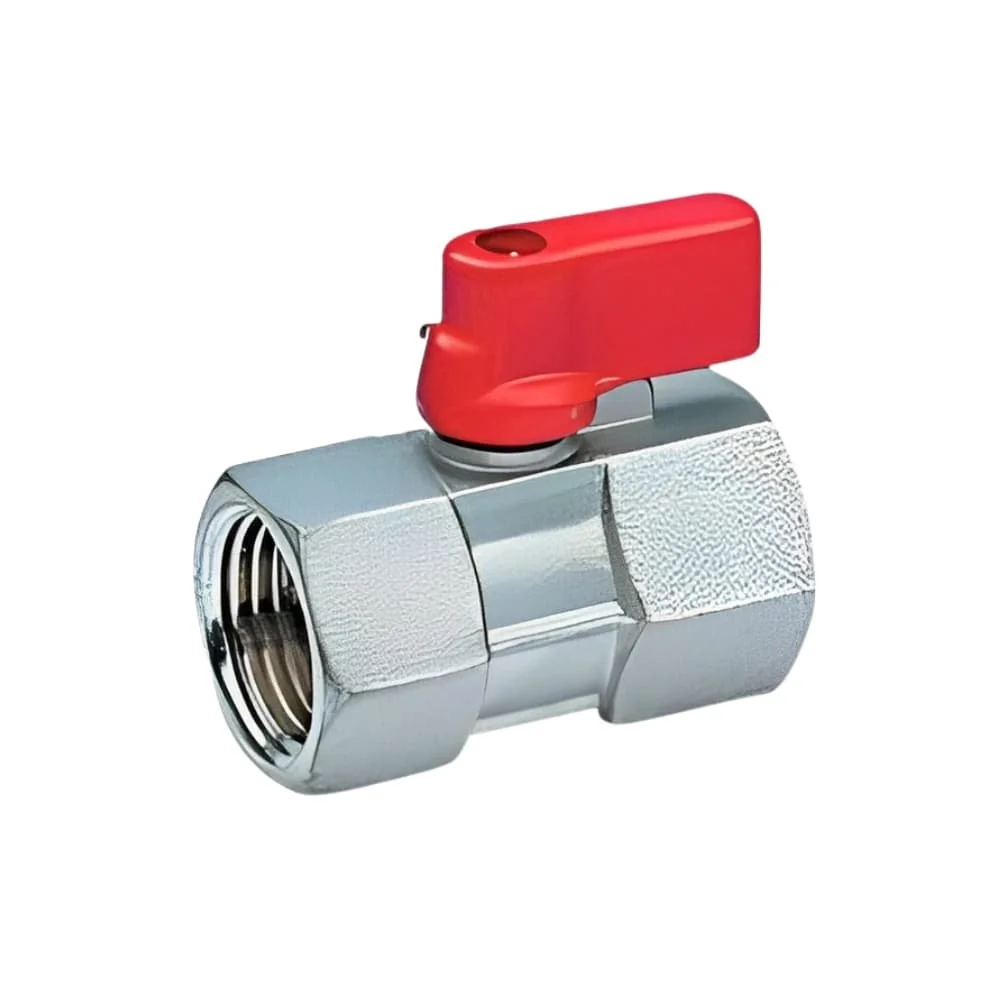 "Robinet à Boisseau Sphérique Mini Laiton 1/2 Pouce avec Poignée Rouge image"