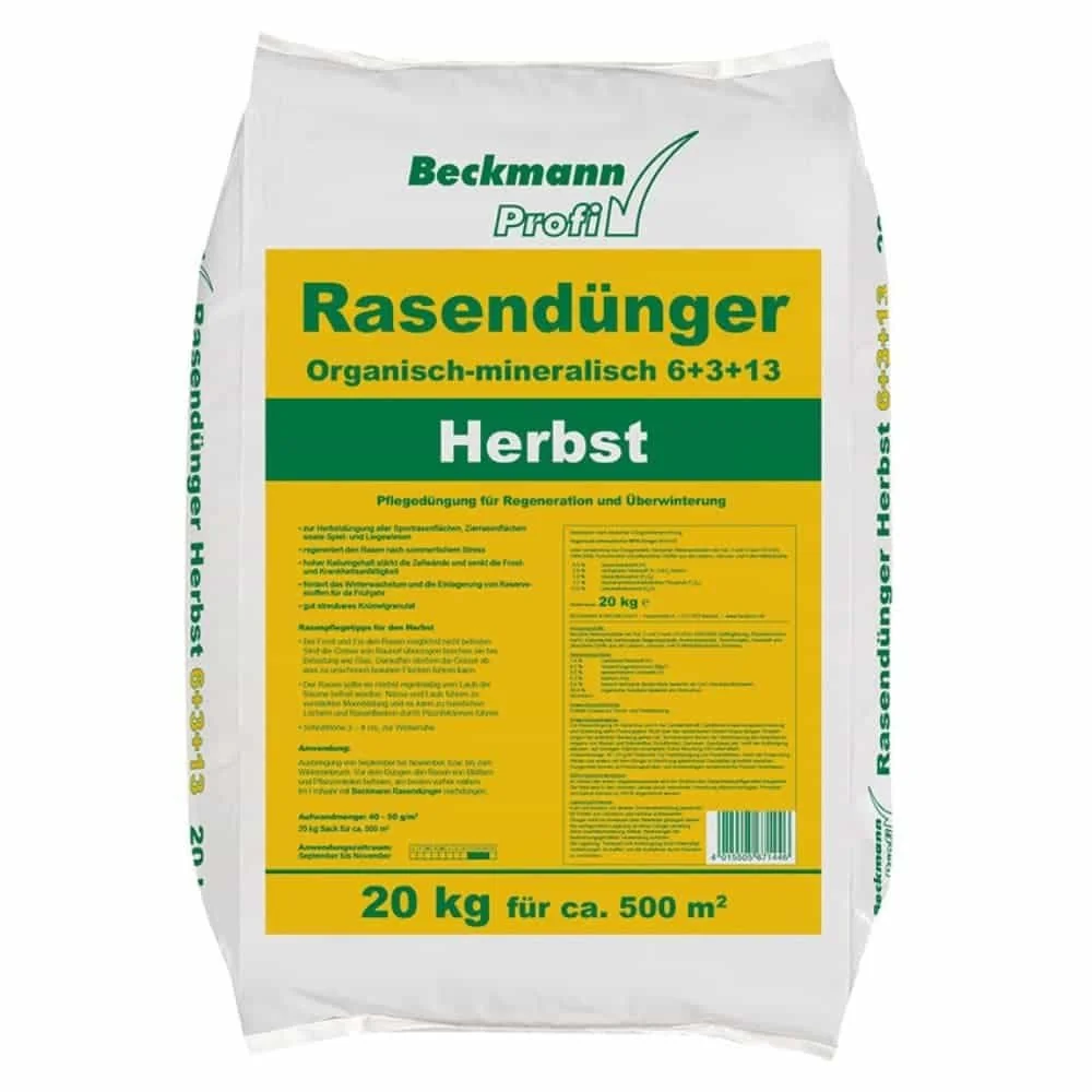 "Engrais gazon automne 20 kg, NPK 6+3+13, fertilisation gazon automne, pour environ 500m² image"