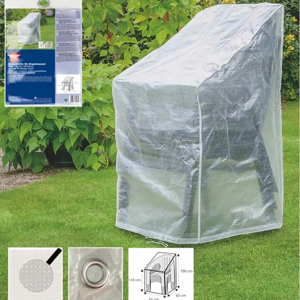 "Housse de Protection 65x65x120/80 - Chaise de Jardin Réglable Transparente image"