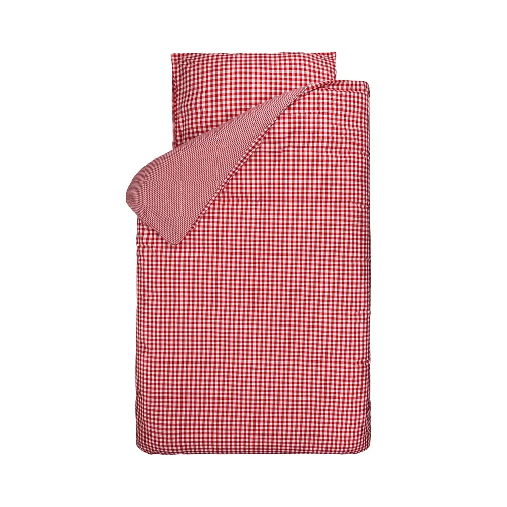 "Bink becquet linge de lit BB carreau rouge 100 x 135 image"