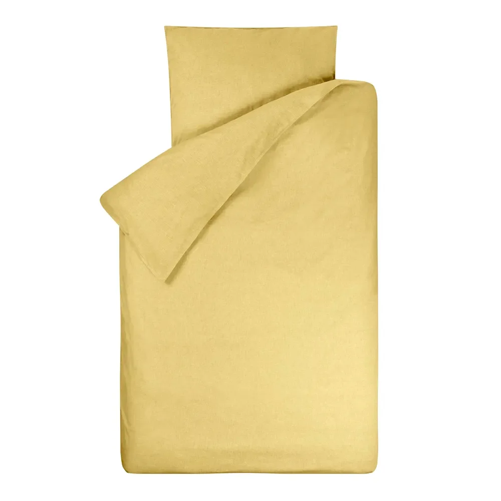 Bink Parure de lit Bo uni jaune moutarde 135 x 200