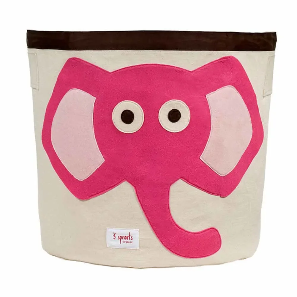 "3 Sprouts Panier de rangement éléphant rose image"