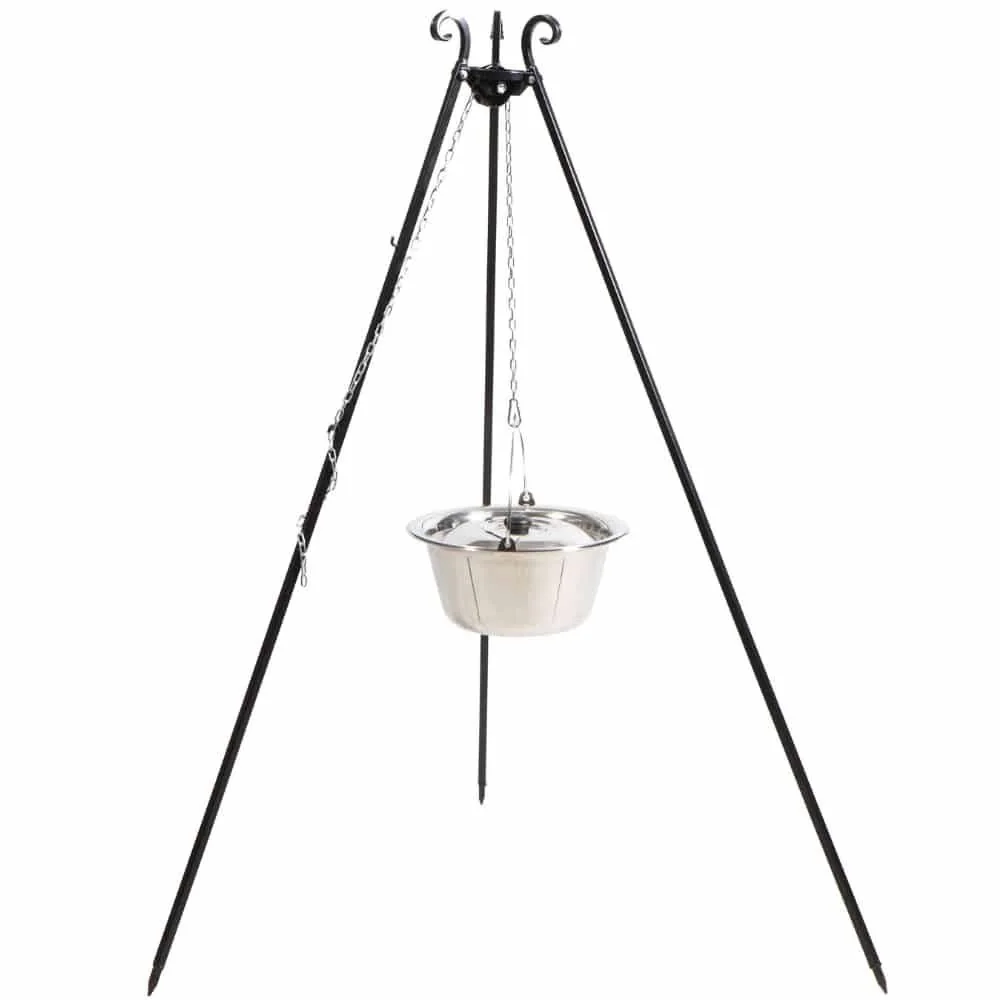 "Kit de Cuisine d'Extérieur: Trépied et Marmite Inox 14L image"