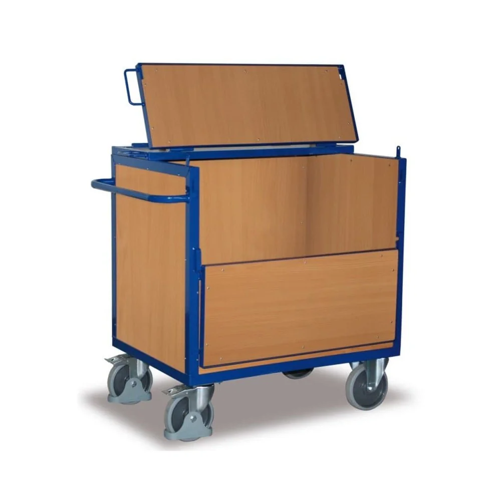 "Chariot de transport avec couvercle, 500 kg, chariot d'atelier bleu image"