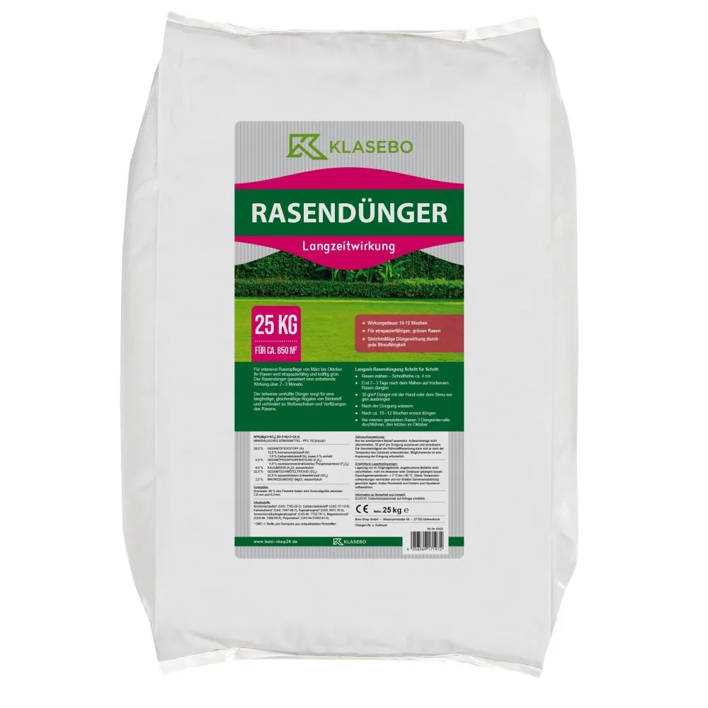 "Engrais Gazon Longue Durée 25kg, NPK 20+5+8, Fertilisant Minéral image"