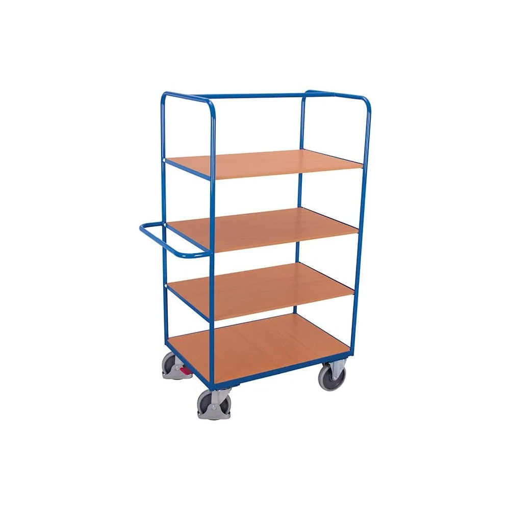 "Chariot à Étages Haut avec 3 Plateaux Pliables + EasySTOP image"