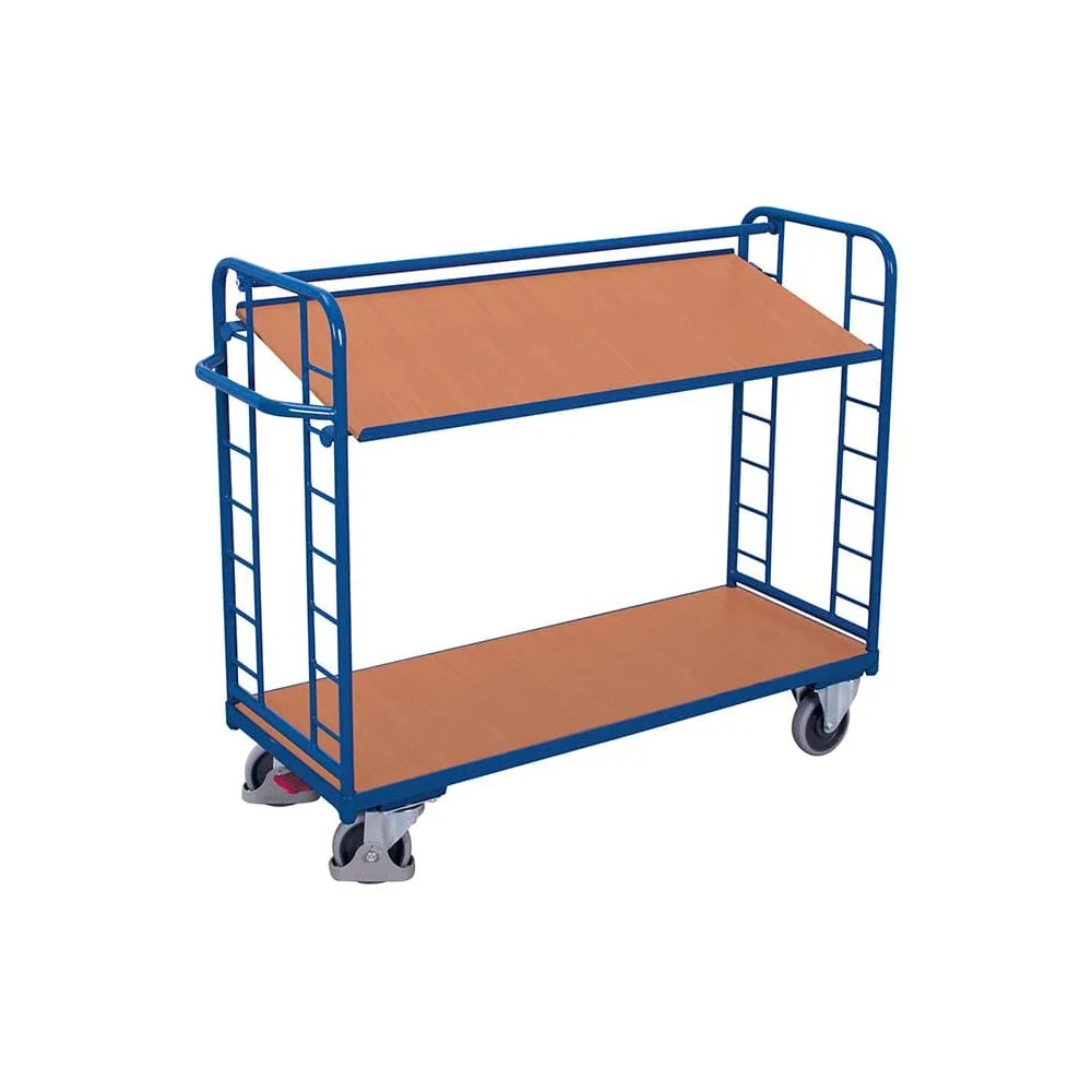 "Chariot à étagères avec 2 plateaux 250 kg Capacité de charge Type M + EasySTOP image"