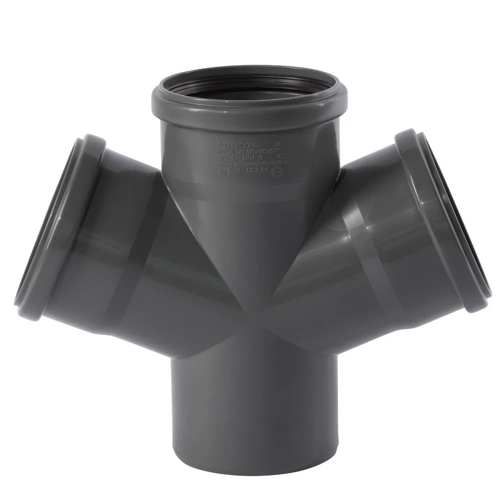 "Culotte PVC Double 110 mm, Raccord PVC Évacuation, Tuyau Assainissement - HTsafeDA image"