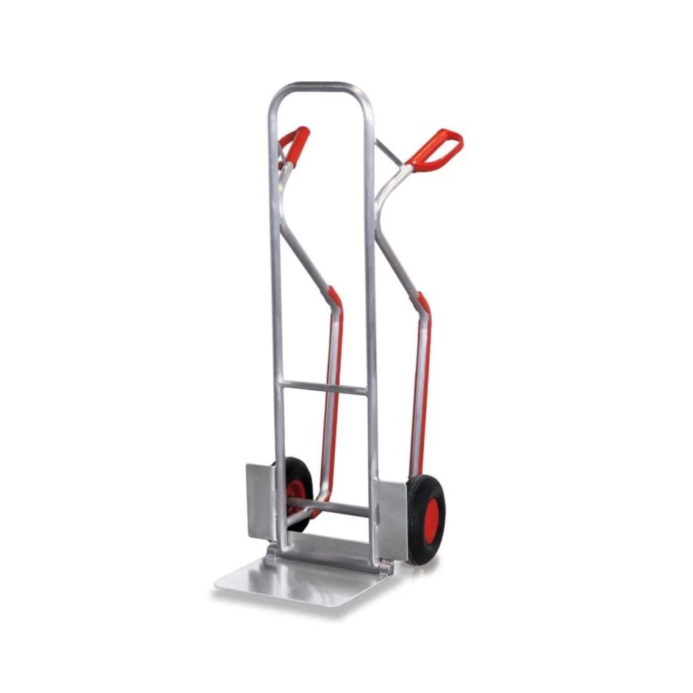 "Diable Pliable Aluminium 200 kg, Roues Gonflables et Bavette Rabattable image"