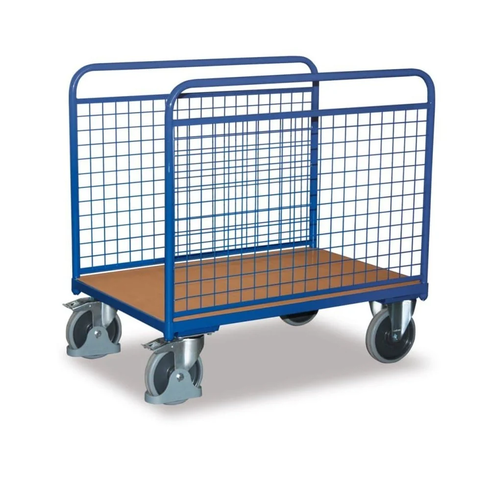 "Chariot grillagé de manutention avec ridelles et système EasySTOP, 500 kg image"