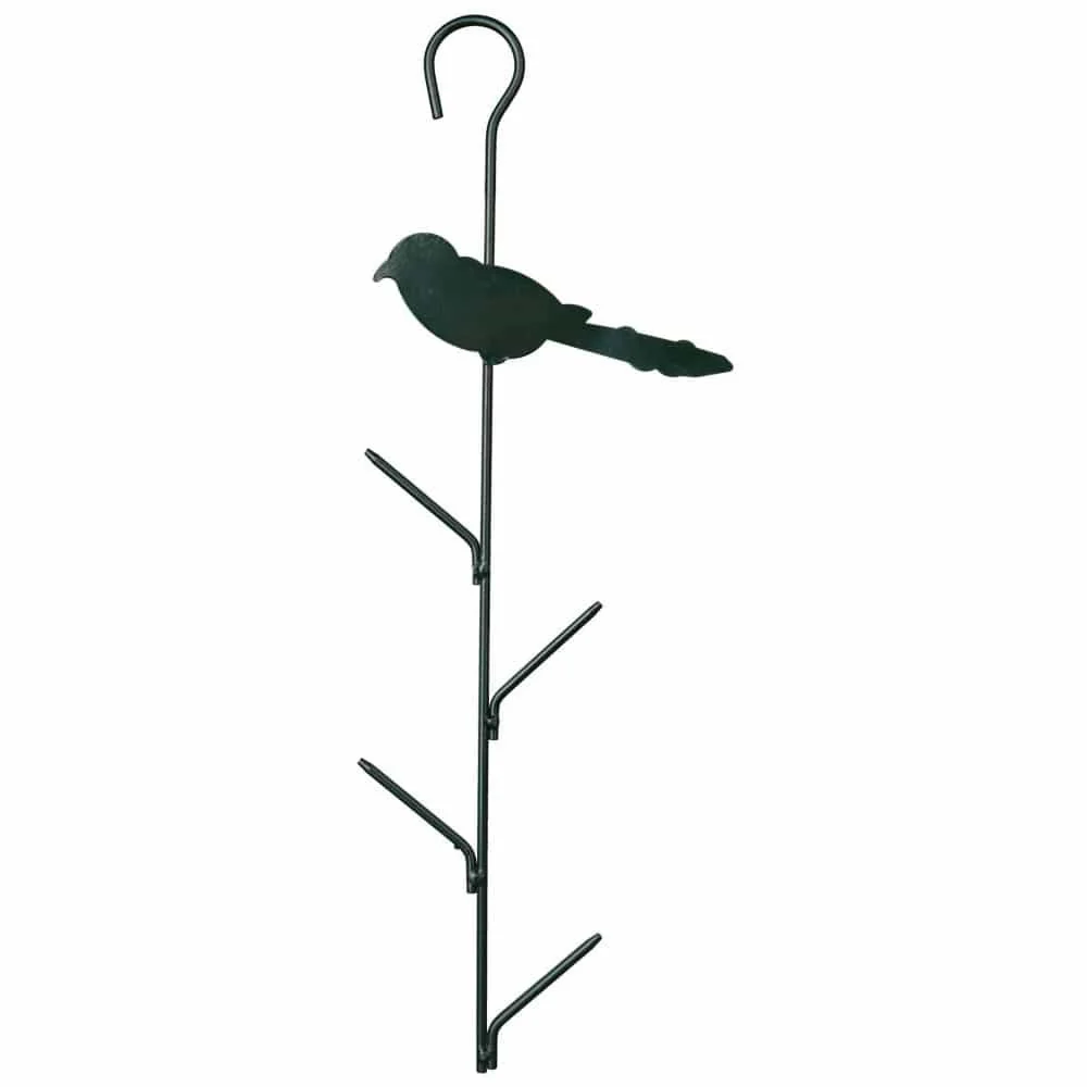 "Support Boule de Graisse Métal, 4 Boules, Motif Oiseau, Vert Foncé image"