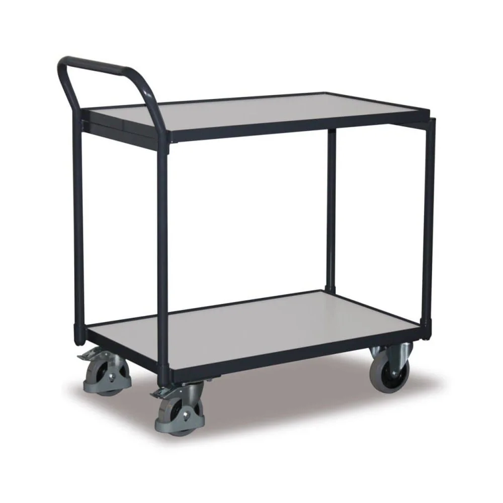 Chariot d'atelier ESD avec 2 plateaux, EasySTOP, charge 250kg