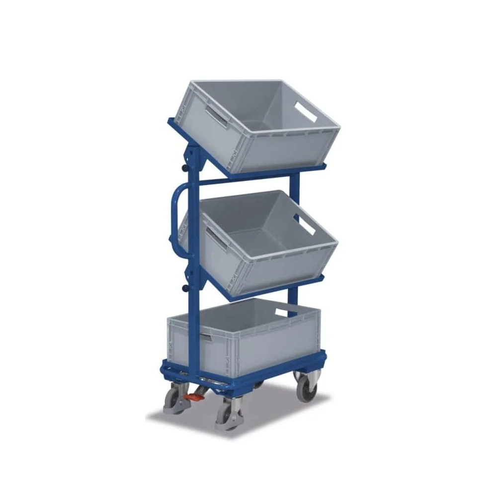 "Chariot d'Atelier Mobile, Servante avec 3 Bacs, Neigable, EasySTOP, 200 kg image"