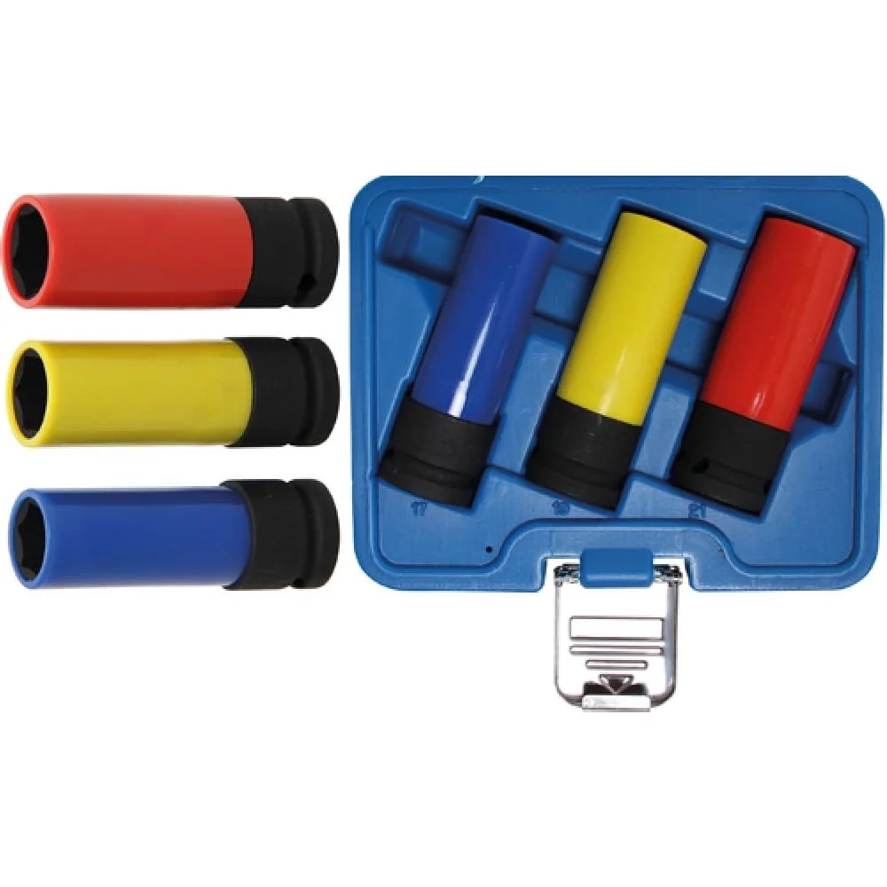 "Ensemble de douilles de protection à impact | 12,5 mm (1/2") | SW 17 / 19 / 21 mm | 3 pièces image"