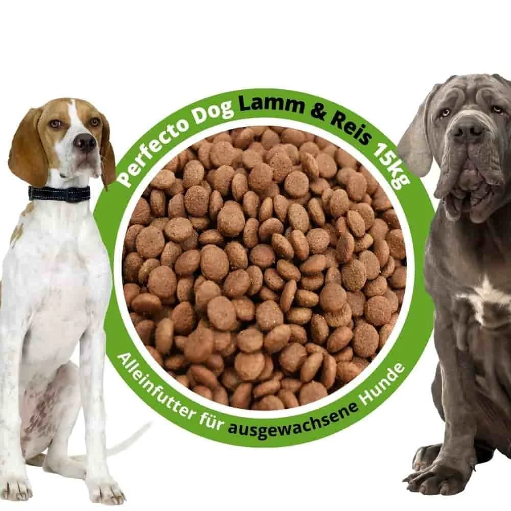 "Croquettes pour chien, nourriture sèche, agneau et riz 15kg image"