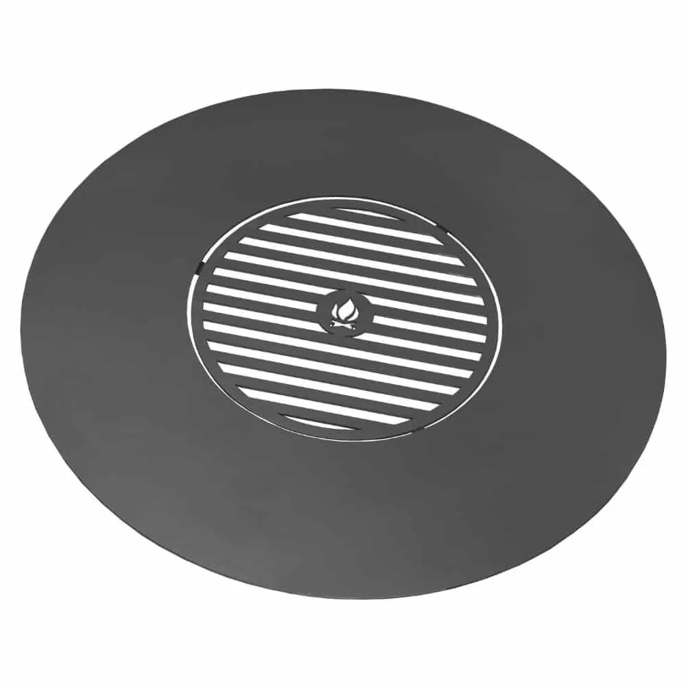 "Plancha pour Brasero 82cm avec Grille, Acier Naturel, Boni-Shop image"
