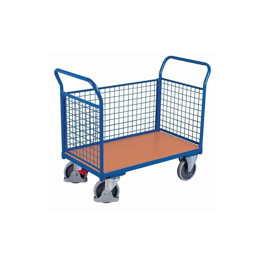 "Chariot Grillagé 3 Parois 500kg EasySTOP - Transport Facile et Sécurisé image"