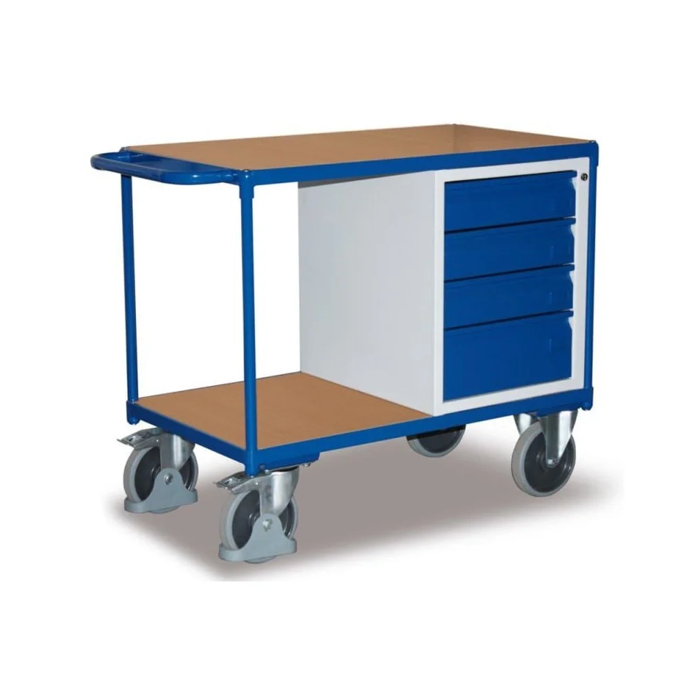 "Chariot d'Atelier Mobile 500kg avec 4 Tiroirs et EasySTOP image"