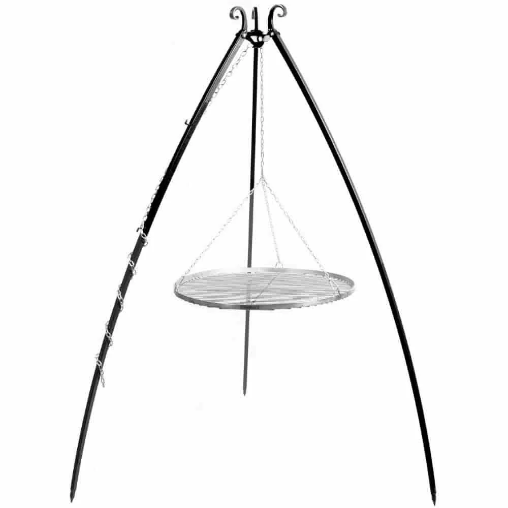 "Barbecue Suspendu Trépied, Grill Rotatif en Acier Inoxydable 80 cm image"