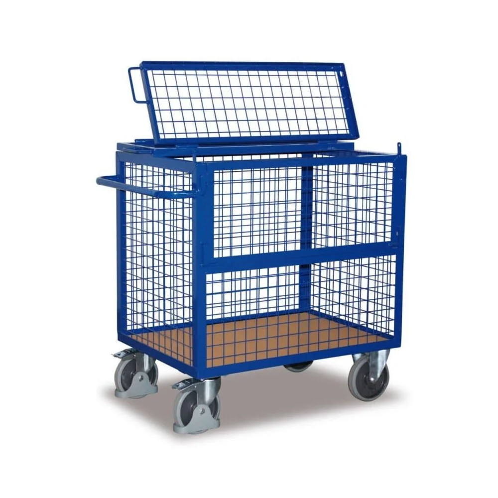 "Chariot grillagé avec couvercle Type L EasySTOP - 500 kg image"