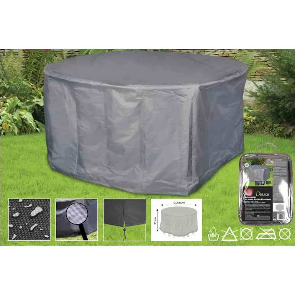 "Housse Salon de Jardin Ronde, Protection 200x95cm, Étanche image"